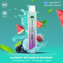 Hayati Pro Mini monouso 6NH025 Hayati vape liquid lampone anguria mirtillo