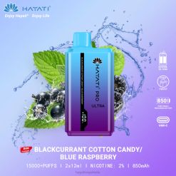 Hayati Pro Ultra 15000 puff usa e getta 6NH0216 Hayati vape near me zucchero filato ribes nero/lampone blu